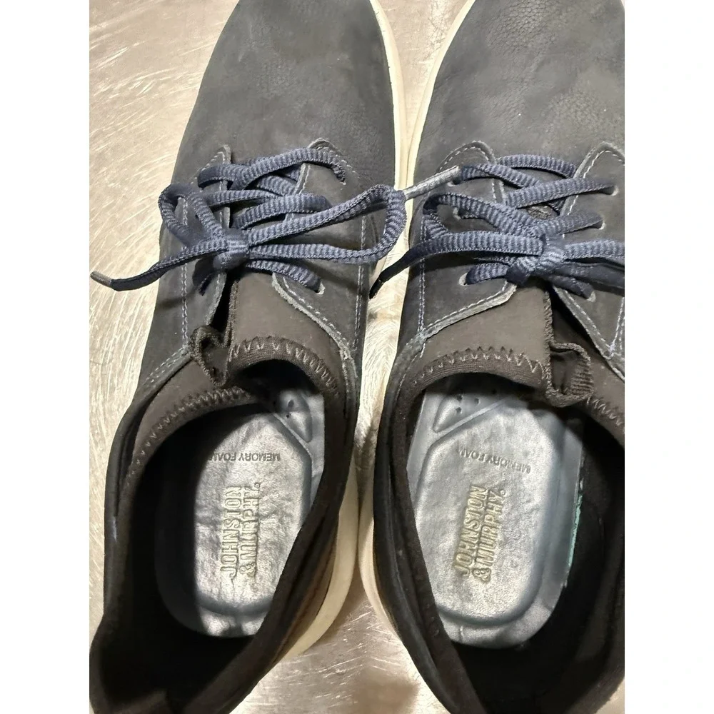 Johnston & Murphy Men's Size 9 M Navy Blue Leather Casual Lace Up Comfort Shoe